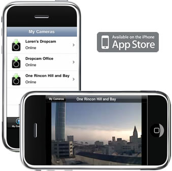 Dropcam iPhone app and view of Rincon Bay